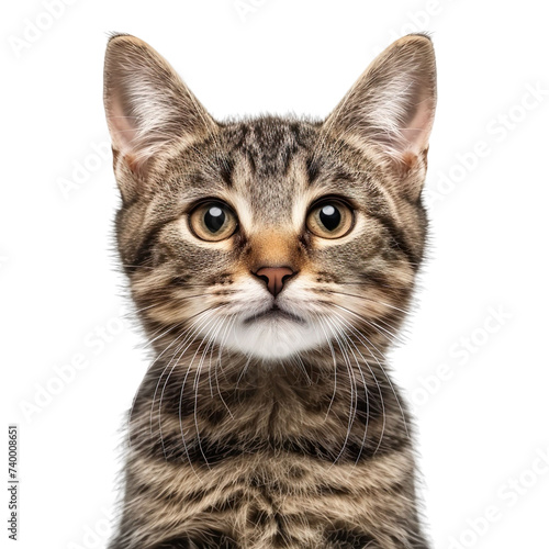 front view close up of a Pixiebob cat face isolated on a white transparent background  © CrazeePixelINC