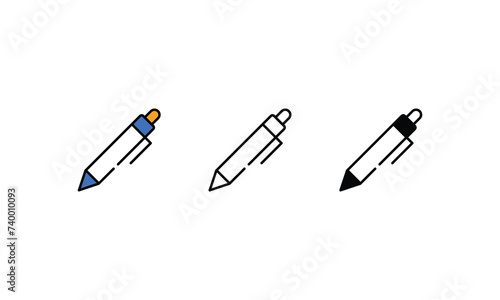 Pen icons vector stock illustration