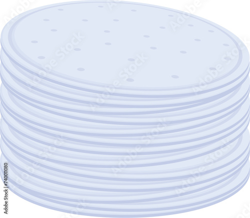 Pads stack icon cartoon vector. Cosmetic cotton material. Woman round