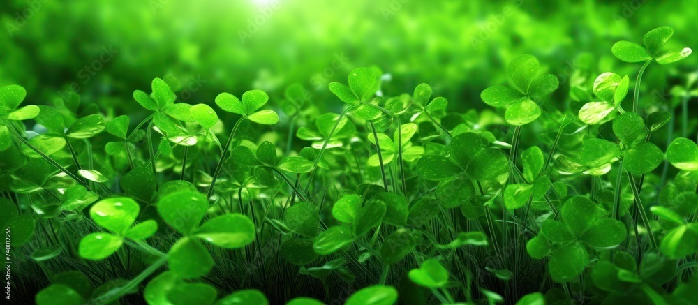 St Patrick's day concept green bokeh background