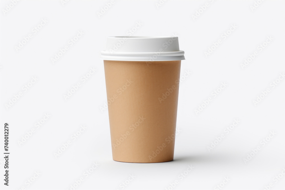 Disposable Coffee Cup on White Background
