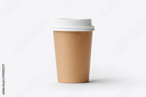 Disposable Coffee Cup on White Background