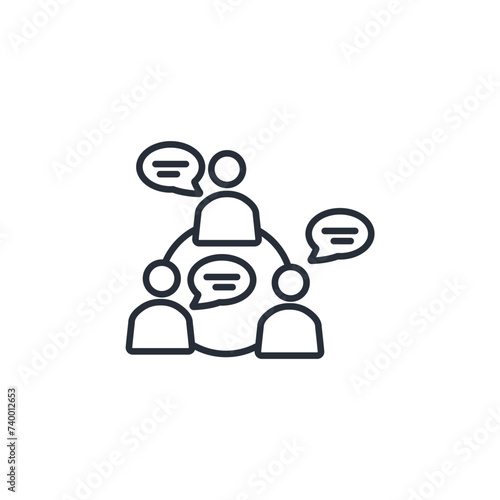 grup talk icon. vector.Editable stroke.linear style sign for use web design,logo.Symbol illustration.