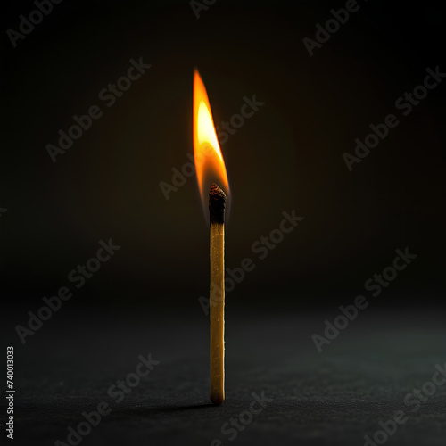 A nearly extinguished match is depicted against a dark black background, symbolizing the concept of a lack of ideas within an empty void.