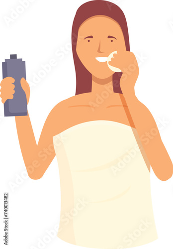 Makeup removal face icon cartoon vector. Sponge woman. Model fashion