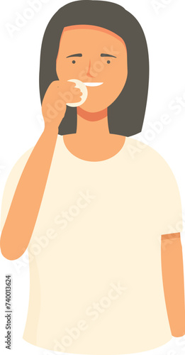 Makeup pad removal icon cartoon vector. Female procedure. Fashion care
