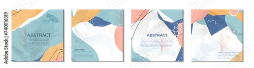 Trendy abstract  square cover with color shapes, graphic elements template design set for poster, social media post and modern album, online promotions and adverts.. Vector modern color kit.