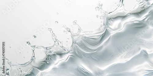 Abstract banner background with water, with water drops on white background.