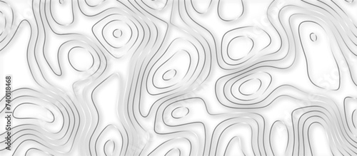 Abstract topography wavy line map background. vector illustration. topography map on land vector terrain Illustration. Black on white contours vector topography stylized height of the lines. 
