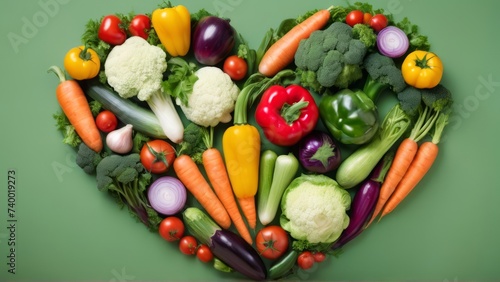 fresh Heart shaped vegetable. 4K landscape Illustration. 
