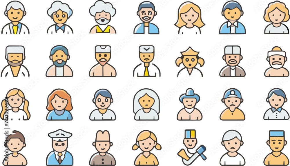 people line icons with editable strokes vector collections. people line icons with editable strokes vector collections.