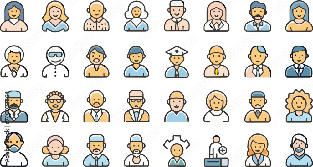 people line icons with editable strokes vector collections. people line icons with editable strokes vector collections.