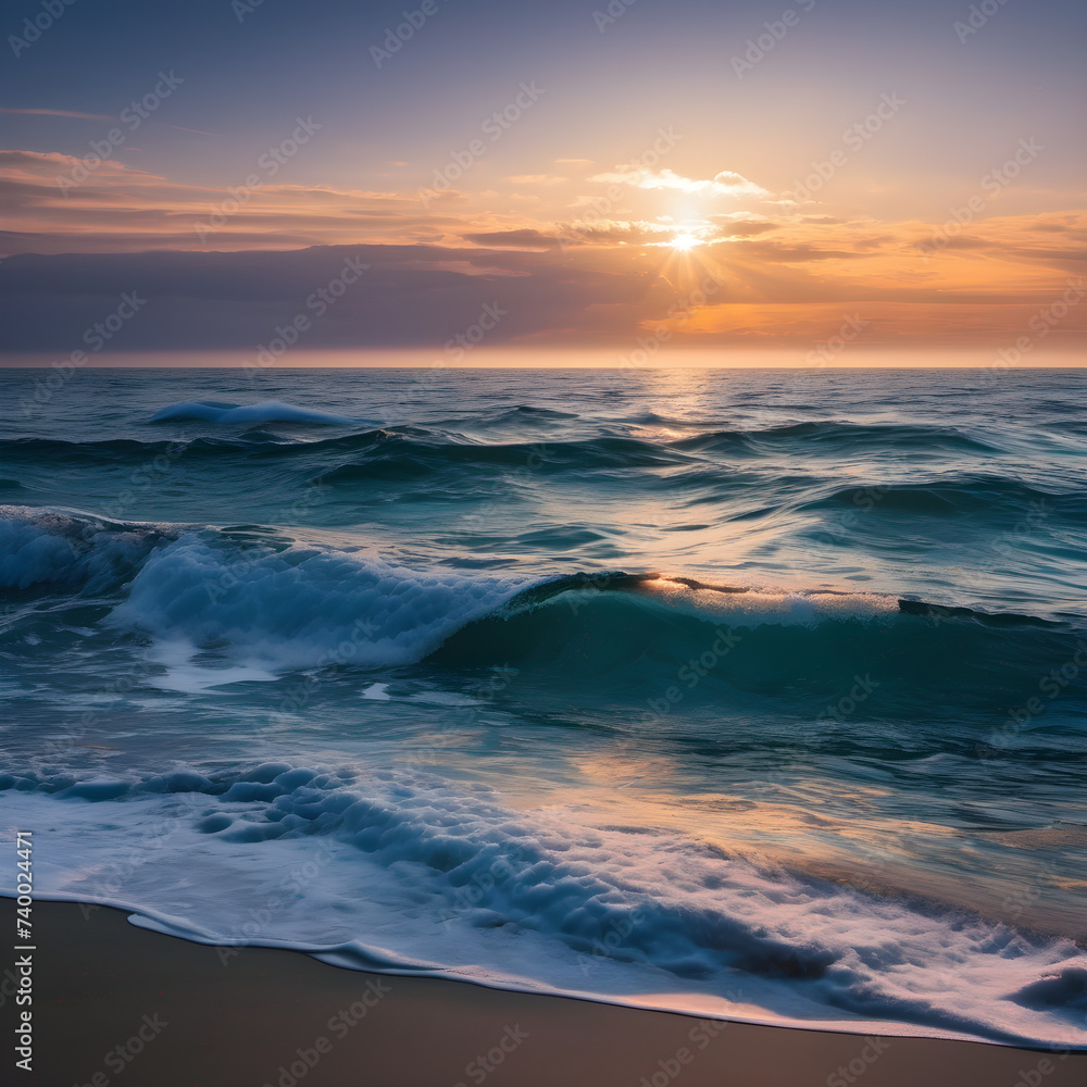 Tranquil Sunset on a Sandy Beach Tranquil Sunset on a Sandy Beach