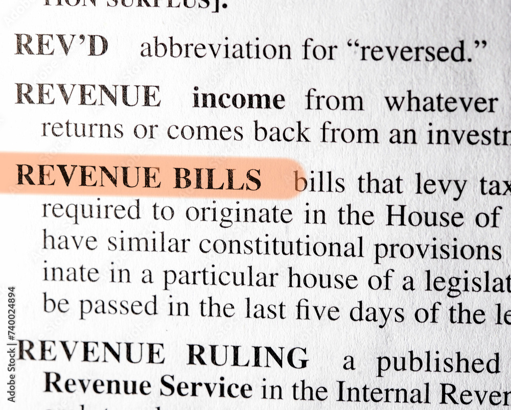 close up photo of the words revenue bills close up photo of the words revenue bills