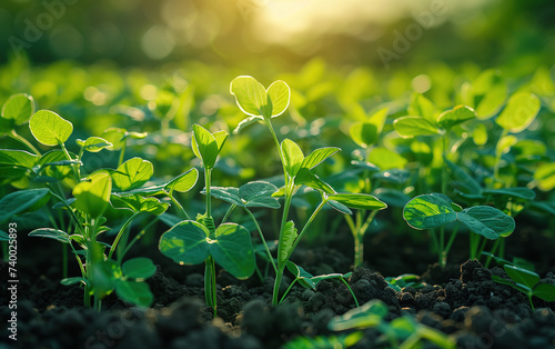 Plant seedlings in the sun,created with Generative AI tecnology.