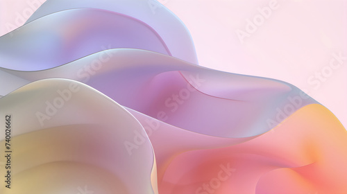 Abstract elegant silver waves. Background with 3D texture with a color tint.