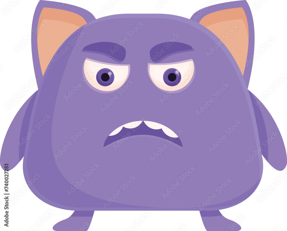 Violet monster icon cartoon vector. Gremlin cute kind. Toy creature Violet monster icon cartoon vector. Gremlin cute kind. Toy creature