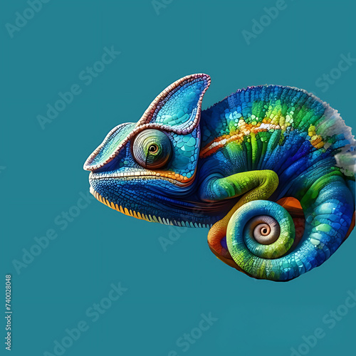 Close-up of Chameleon ,Generative AI © Zigma Arts