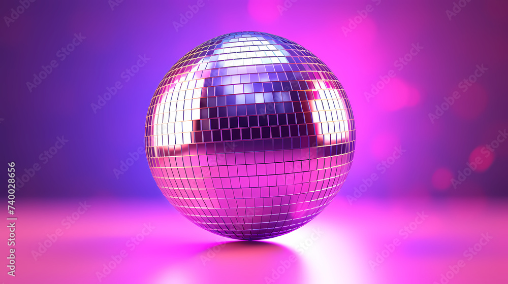 Obraz premium Disco ball illustration, multicolor music background