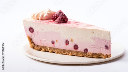 Iced VoVo Bavarian cheesecake isolated on a white background photo