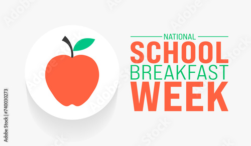 March is National School Breakfast Week background template. Holiday concept. use to background, banner, placard, card, and poster design template with text inscription and standard color. vector