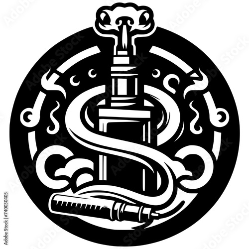 Vape and snake silhouette