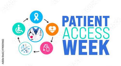 March is Patient Access Week background template. Holiday concept. use to background, banner, placard, card, and poster design template with text inscription and standard color. vector illustration.