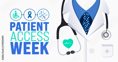 March is Patient Access Week background template. Holiday concept. use to background, banner, placard, card, and poster design template with text inscription and standard color. vector illustration.