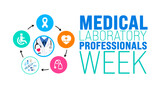 March is National Medical Laboratory Professionals Week background template. Holiday concept. use to background, banner, placard, card, and poster design template with text inscription and standard