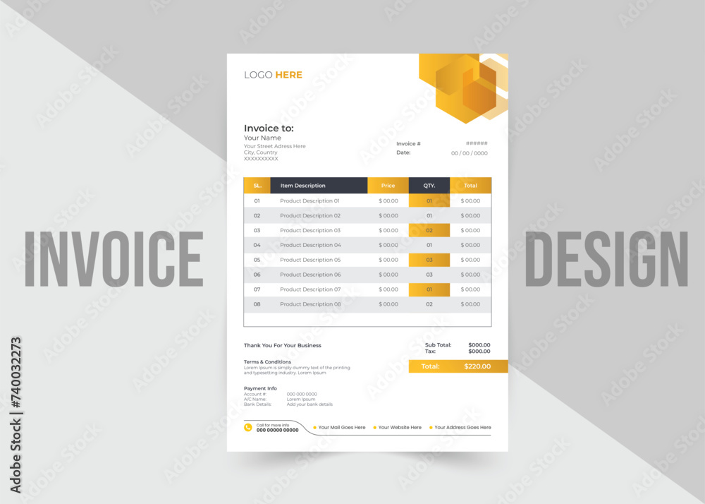 Obraz premium Creative invoice template design