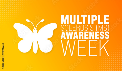 March is multiple Sclerosis MS Awareness Week background template. Holiday concept. use to background, banner, placard, card, and poster design template with text inscription and standard color. photo