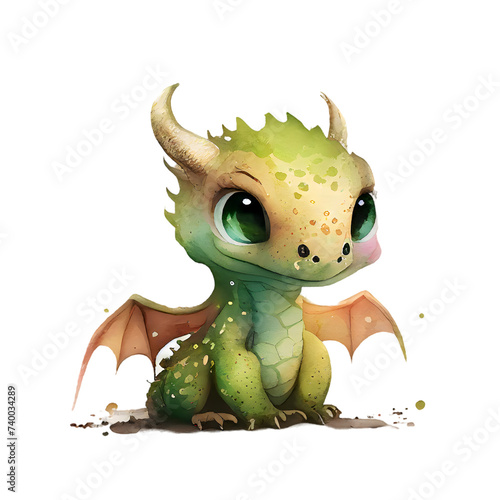 Watercolor baby dragon © Store4FUN