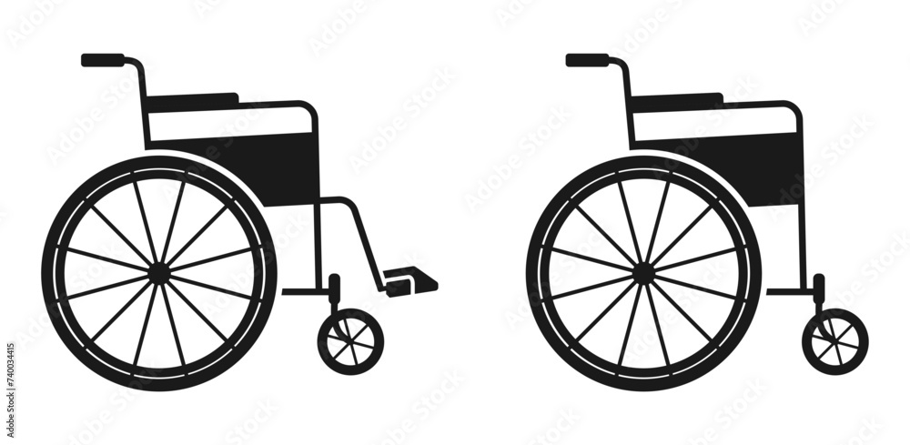 Wheelchair icon vector. flat design disabled wheelchair icon vector illustration isolated on white background.