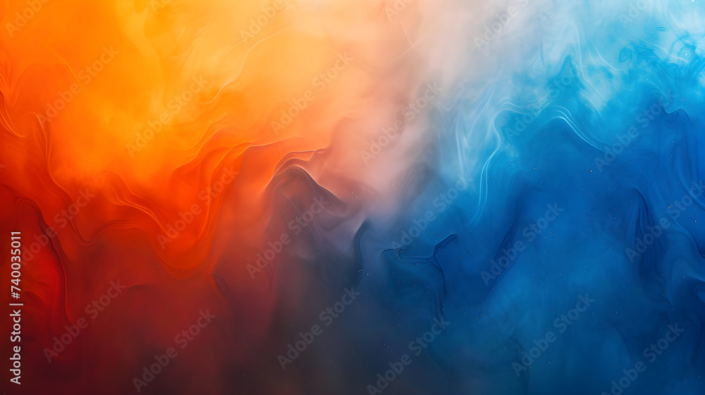 Fog cloud of abstract orange, blue, yelow smoke backdrop. Cloud effect splash of party fog cloud for background. 3d special effects abstract graphic resource