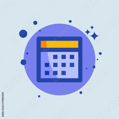 Calendar flat illustration. Event signs vector illustration.