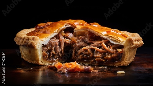 Steak and Kidney Pie isolated on a white background