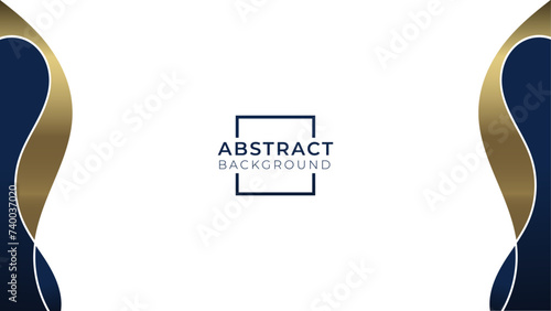 Lux premium dark blue background. Background with gold wave, abstract design. Modern luxury and elegant design. Vector template	
