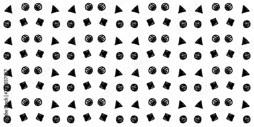 Hand drawn seamless pattern. Black and white grunge background. Vector illustration.
