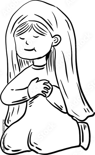 sketch marie hand drawn line