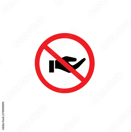 no bottom hand sign icon vector