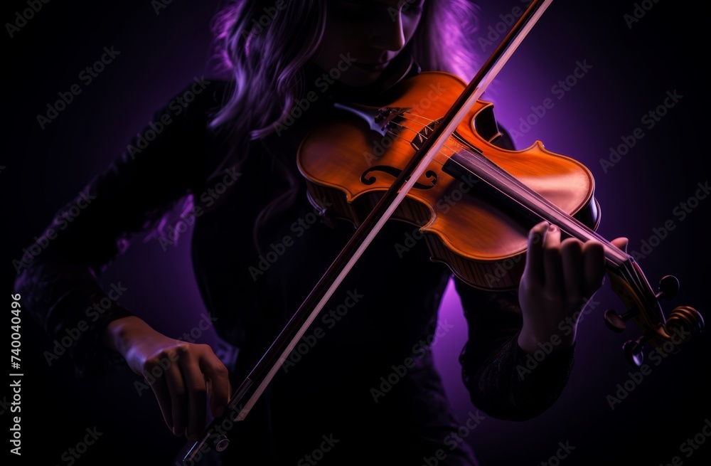 Fototapeta premium Musical Freedom: A Violinist With Loose Hair