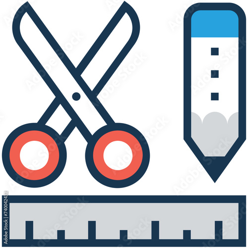 Flat vector icon of drafting 