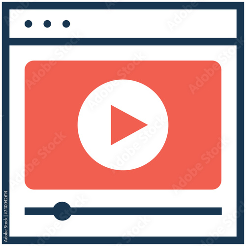 An icon of multimedia flat design 