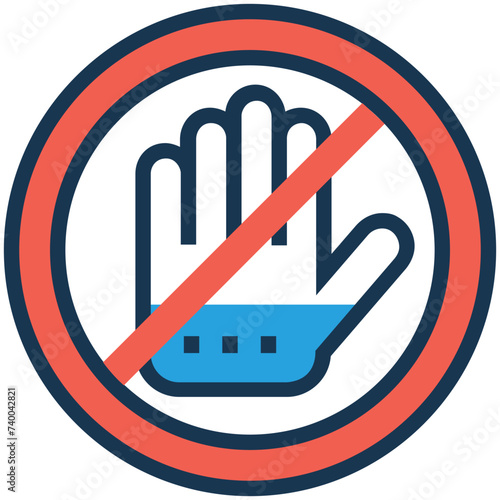 An icon of ad blocker flat vector 