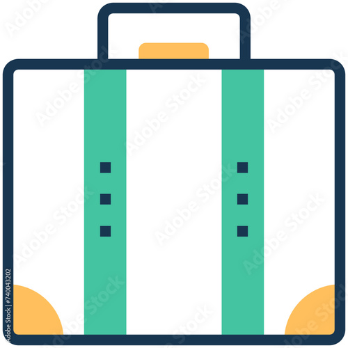 An icon of briefcase flat vector 