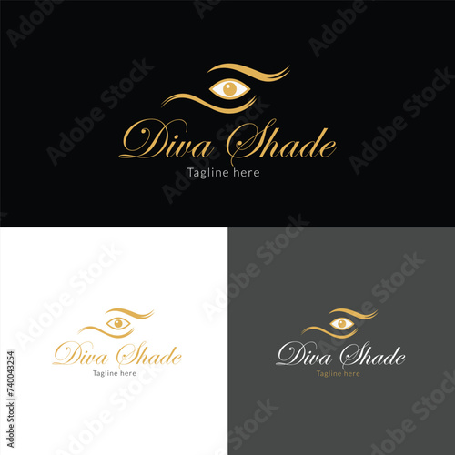 Luxury beauty eyelashes salon logo, Salon logo premium vector