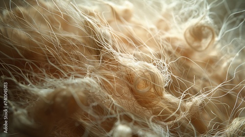 Hemp fibers magnified displaying a dense jungle of durable strands a testament to their strength and sustainability