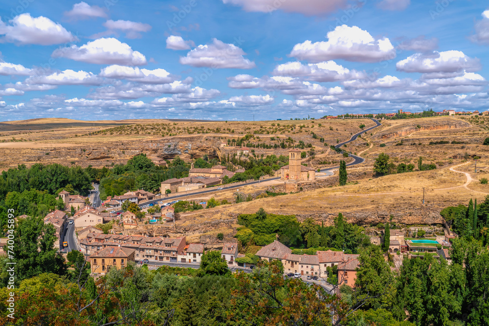 Segovia Eresma Valley viewpoint the Mirador del Valle del Eresma near the Alcazar Castile and Leon Spain