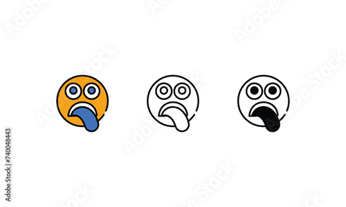 Tongue icons vector stock illustration photo