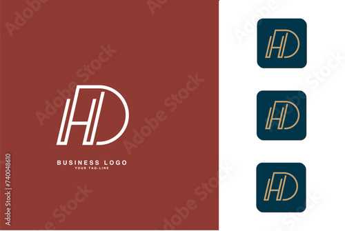 HD, DH, H, D, Abstract Letters Logo Monogram